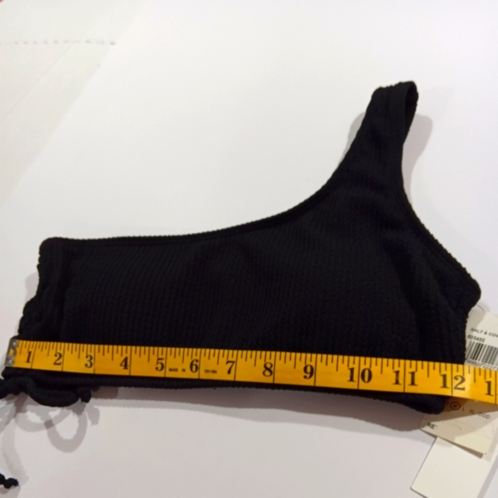 Salt + Cove Juniors' (Size M) Black 1-Shoulder Swim Top with Tie (NWT) - Picture 10 of 10